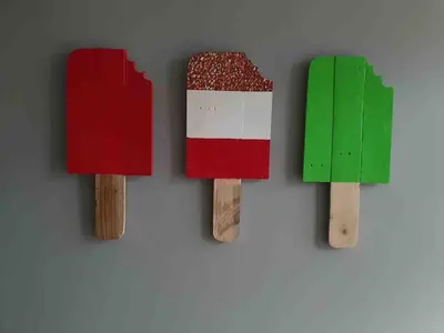 three popsicle sticks with the flag of ireland on them at Seaside Suites sleep 8 in Blackpool