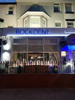 a facade of a building with a rock science sign at RockDene in Blackpool