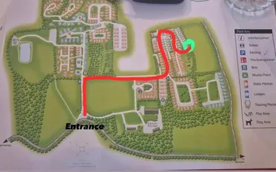 a map of the site of an entrance at Westfield Lodge Retreat-Sleeps 6-Pet Friendly in Carnforth