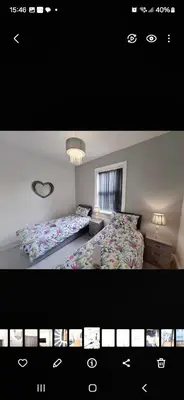 a picture of a bedroom with two beds at Amazing Central House in Blackpool