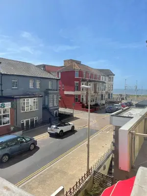 a view of a street with cars and buildings at Roselea Hotel - St Chads in Blackpool