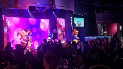a crowd of people watching performers on a stage at Private Caravan to Hire - Marton Mere Haven Holiday Village in Blackpool