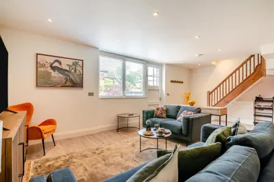 a living room with a couch and a table at 2 Bed in West Bradford oc-c32101 in West Bradford