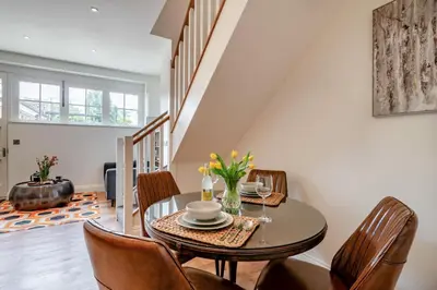 a dining room with a table and chairs at 1 Bed in West Bradford oc-g32100 in West Bradford