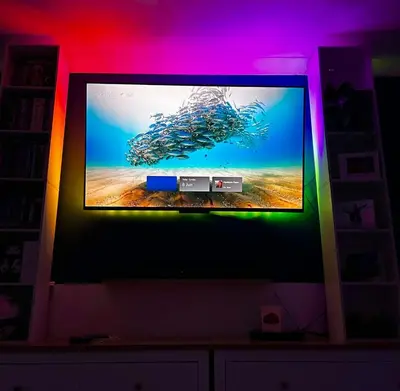 a flat screen tv sitting on top of a table at Luxury 4 Bed Home Sleeps 9, Games Room, Parking