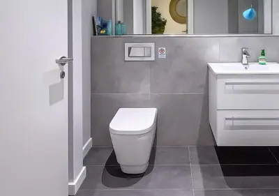 a bathroom with a white toilet and a sink at Urban Nest Liverpool Near Cavern Quarter sleeps in Liverpool