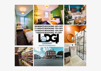 a collage of photos of a hotel room at Lodginet Stays - County Luxe - 2BR Flat 1 in Liverpool