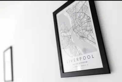 a framed picture of a map of the united states at #47 Cozy Anfield Near Stadium Free On-Site Parking in Liverpool