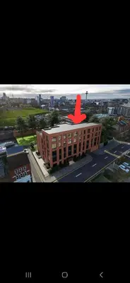 a picture of a building with a red x on it at Gorgeous GF 2 Bed 2 bathroom Apartment Liverpool 3 in Liverpool
