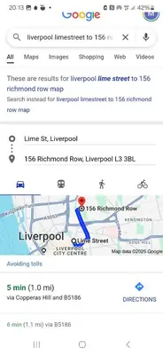 a screenshot of a cell phone with a screenshot of a webpage at Gorgeous GF 2 Bed 2 bathroom Apartment Liverpool 3 in Liverpool