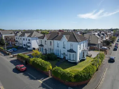 an aerial view of a residential neighborhood with houses at Santiago 4 in Southport