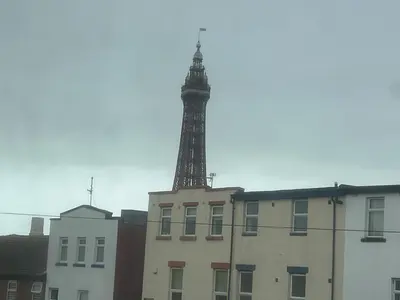 a tower in the middle of a city with buildings at Cadeby Lodge in Blackpool