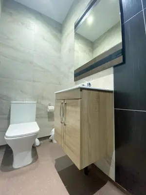 a bathroom with a toilet and a sink at Full Private House Sleeping Up To 18 - Close To Seafront in Blackpool