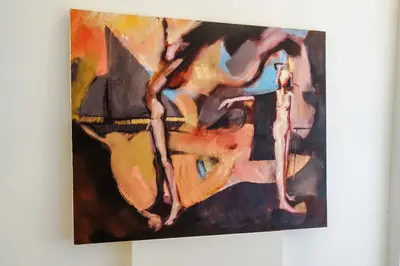 a painting hanging on a wall at Escowbeck House - Staycation - HotTub - Sleeps 10 in Caton