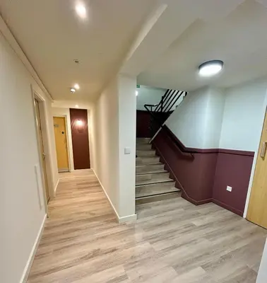 a hallway with a staircase in a building at For Students Only The Railyard in Liverpool in Liverpool