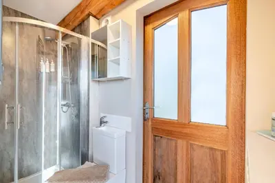 a bathroom with a shower and a glass door at 1 Bed in Newton In Bowland oc-h34064 in Newton