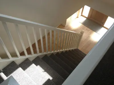 an overhead view of a staircase with a stair case at Forest View Holiday Park in Burscough
