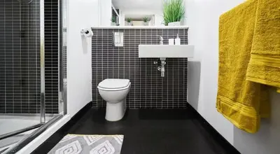 a bathroom with a toilet and a sink at For Students Only Windsor Court in Liverpool in Liverpool
