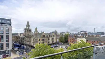a view of a city with buildings and cars at For Students Only Windsor Court in Liverpool in Liverpool