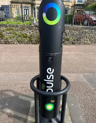 a parking meter on the side of a street at The Morecambe Hotel in Morecambe