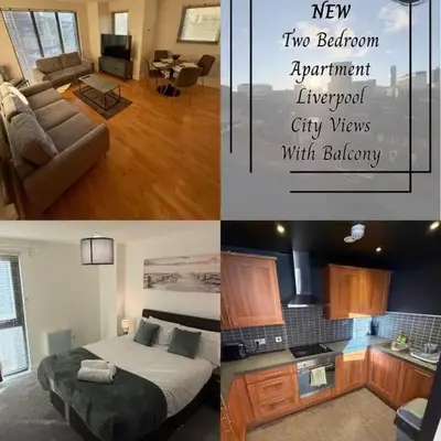 2-Bed City View with Balcony Liverpool by StaySavvy Accommodation
