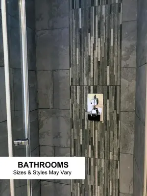 an overhead view of a shower in a bathroom at Seafront419 By Seafront Collection in Blackpool