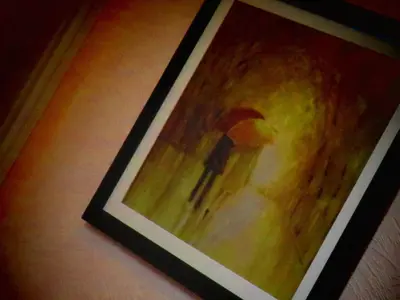 a picture of an umbrella hanging on a wall at The Heidi Bed & Breakfast in Southport