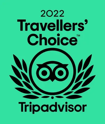 a logo for the travelers choice triadvisor at Bella Vista Lodge in Blackpool
