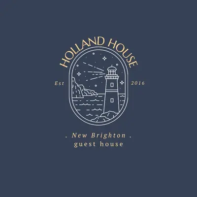 a new british guest house logo with a lighthouse at Holland House in New Brighton
