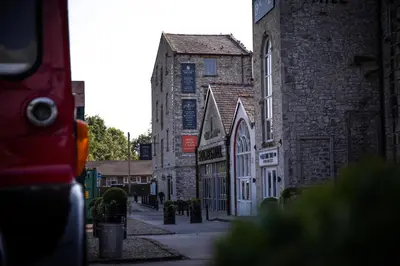 an empty street in an old stone building at 1823 Spinning Block in Clitheroe