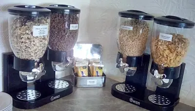 a group of three blenders filled with oats at The Gatsby Blackpool - Formerly The Windsor in Blackpool