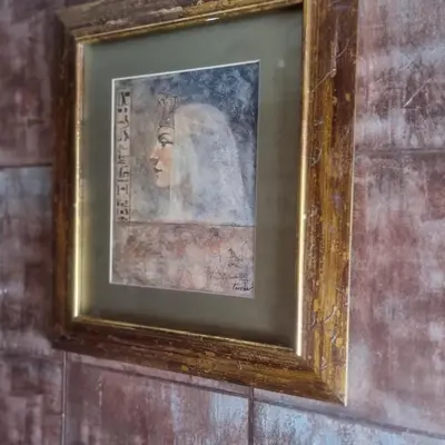 a painting of a woman on a wall at Tracey's Driftwood in Blackpool
