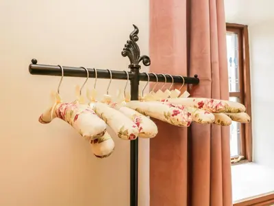 a bunch of cashews hanging on a curtain rod at 14 Low Row in Holker
