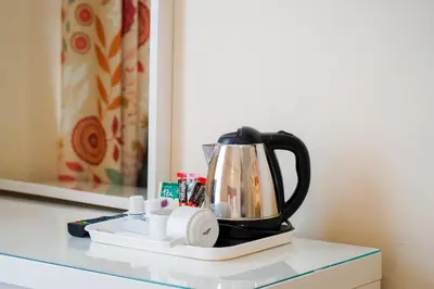 a coffee maker sitting on top of a counter at Craig-y-Don in Blackpool