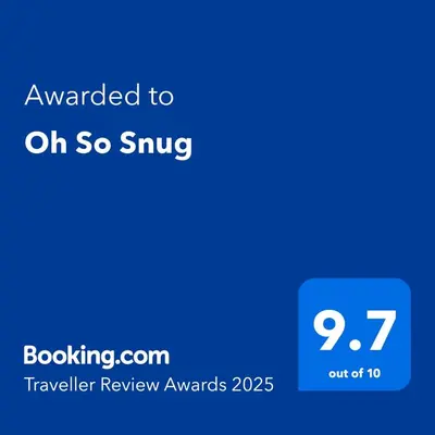 a blue text box with the words awarded to oh so subway at Oh So Snug in Whalley