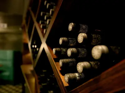 a bunch of wine bottles in a wine cellar at Hotel Indigo Liverpool by IHG in Liverpool
