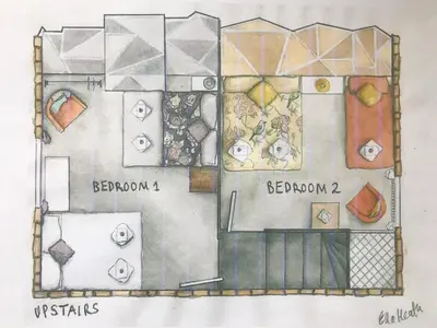 a drawing of a floor plan of a room at 44 Stonehill Street in Liverpool