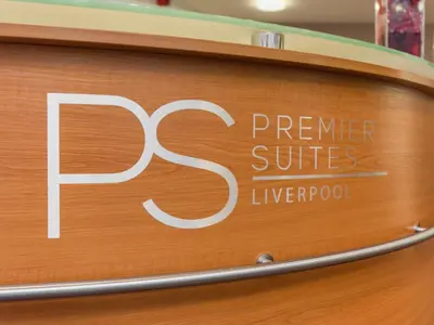 a sign for a premier suites liverpool at PREMIER SUITES Liverpool in Liverpool