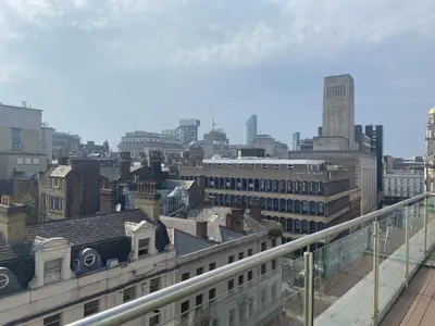 a view of a city skyline with buildings at Hard Days Night Hotel Liverpool in Liverpool