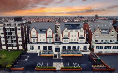 an aerial view of a large white building at Offshore - The Inn Collection Group in Lytham St Annes