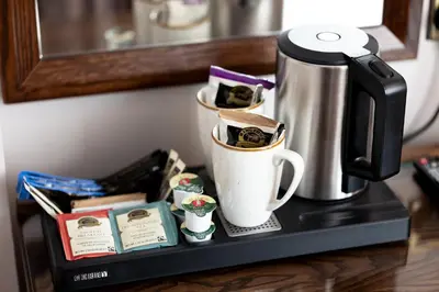 a coffee maker and a cup on a shelf at Offshore - The Inn Collection Group in Lytham St Annes