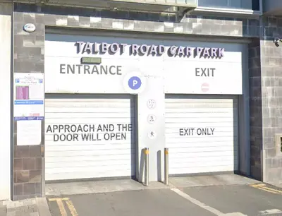 a pair of garage doors in a building at Phoenix Guest House in Blackpool