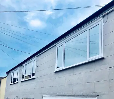 a building with windows on the side of it at Luxury Apartment in Blackpool