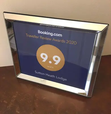 a display box for a television review awards at Sutton Heath Lodge in Saint Helens