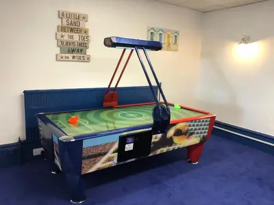a ping pong table in a play room at Tiffany's Hotel in Blackpool