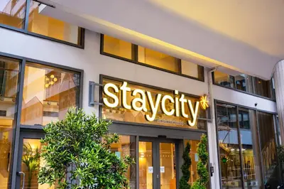a sign on the side of a building at Staycity Aparthotels Liverpool Waterfront in Liverpool