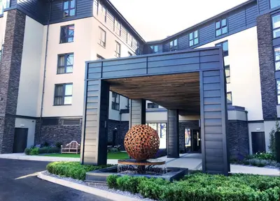 a large sculpture in front of a building at Boulevard Hotel in Blackpool