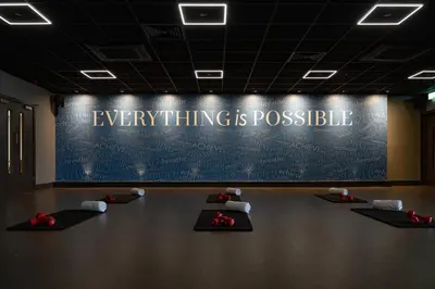 a room with a wall with a sign that says everything is possible at Wrightington Hotel, Health Club & Spa in Wigan
