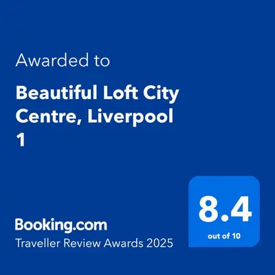 a screenshot of a cell phone with the text awarded to a beautiful lot city centre at Beautiful Loft City Centre, Liverpool 1 in Liverpool