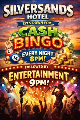 a flyer for a casino event with a crowd at Silversands Hotel in Blackpool